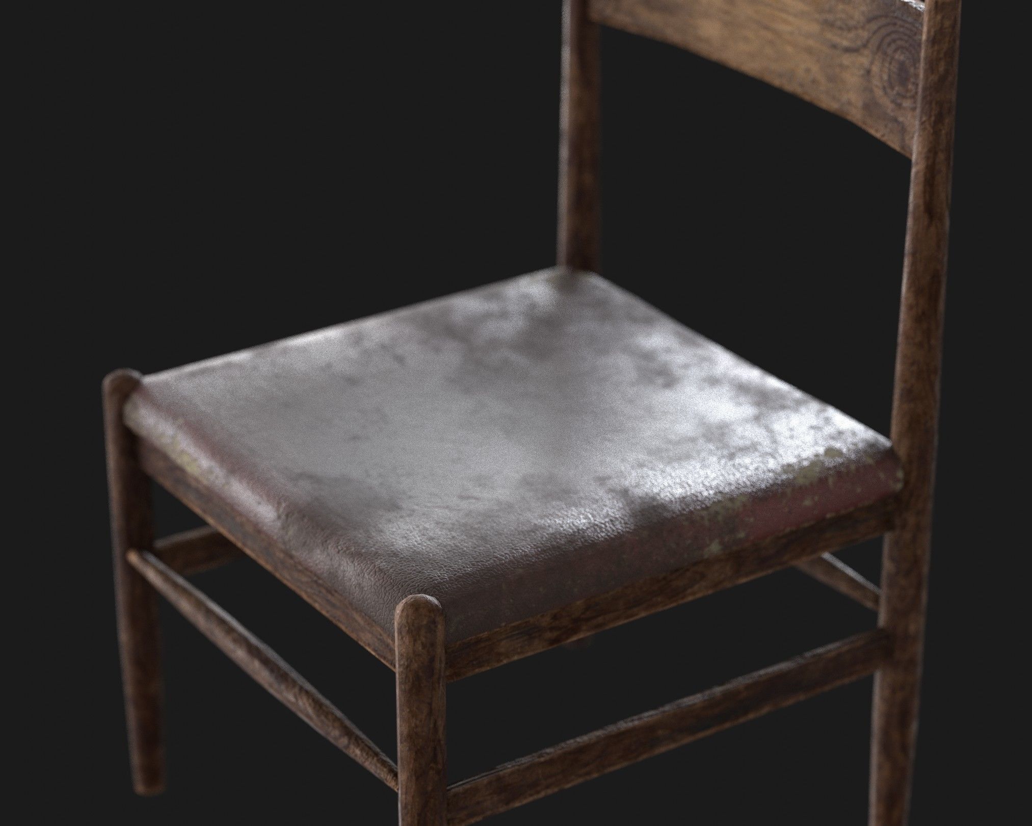 Old Wooden Chair Pack Low-poly 3D model_15