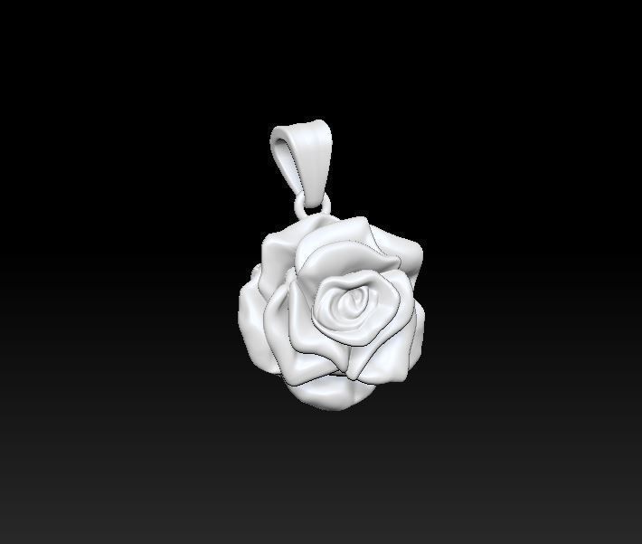 Rose pendant 3D print model_5