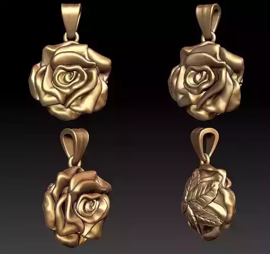 Rose pendant 3D print model