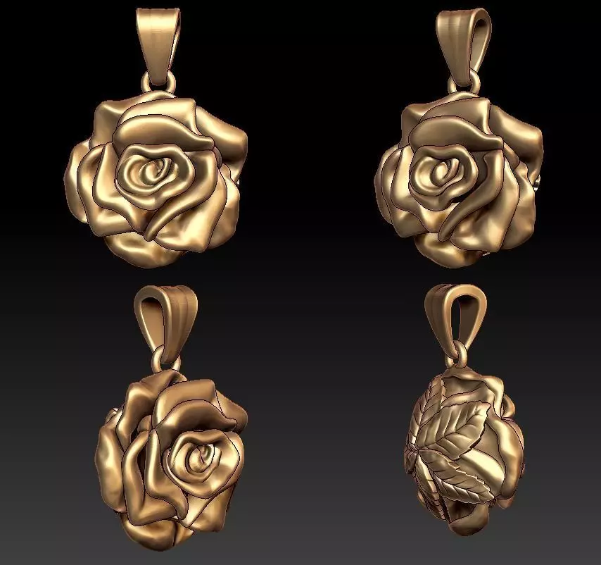 Rose pendant 3D print model_0