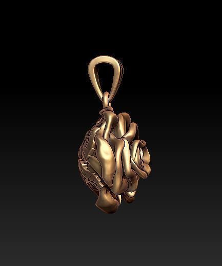 Rose pendant 3D print model_3