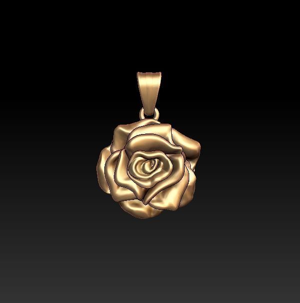 Rose pendant 3D print model_1