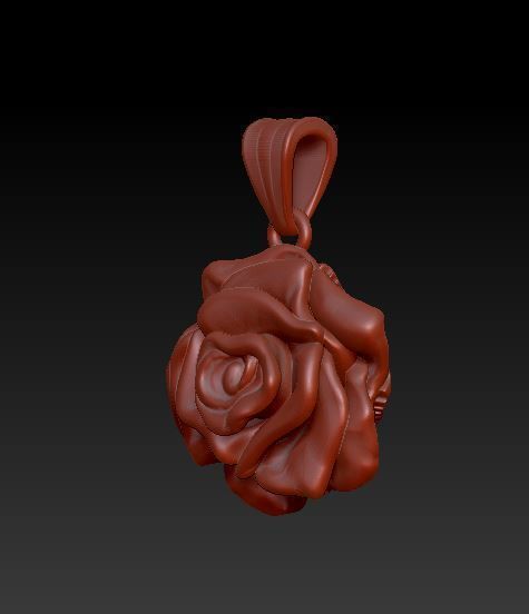 Rose pendant 3D print model_2