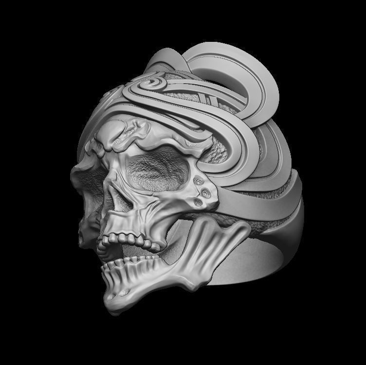 Ring Demon Skull 3D print model_7