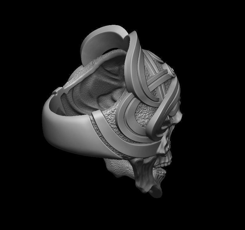 Ring Demon Skull 3D print model_6