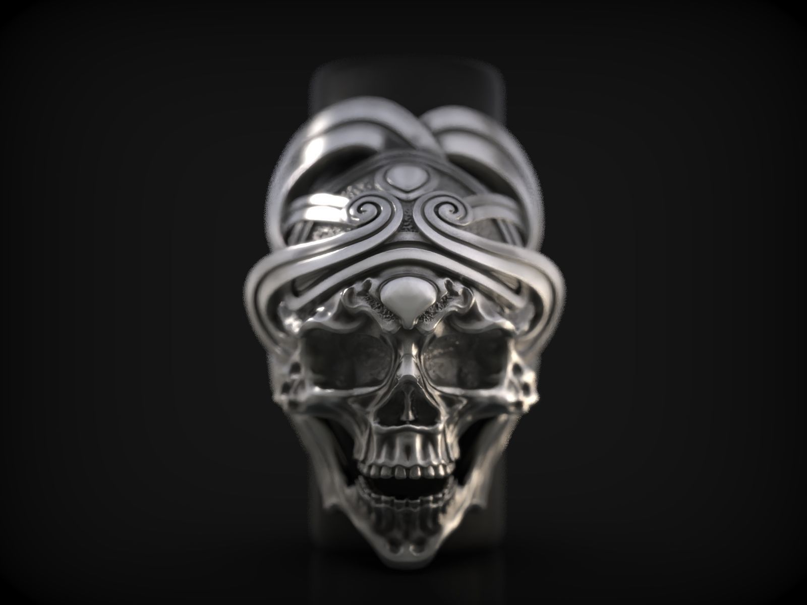 Ring Demon Skull 3D print model_1