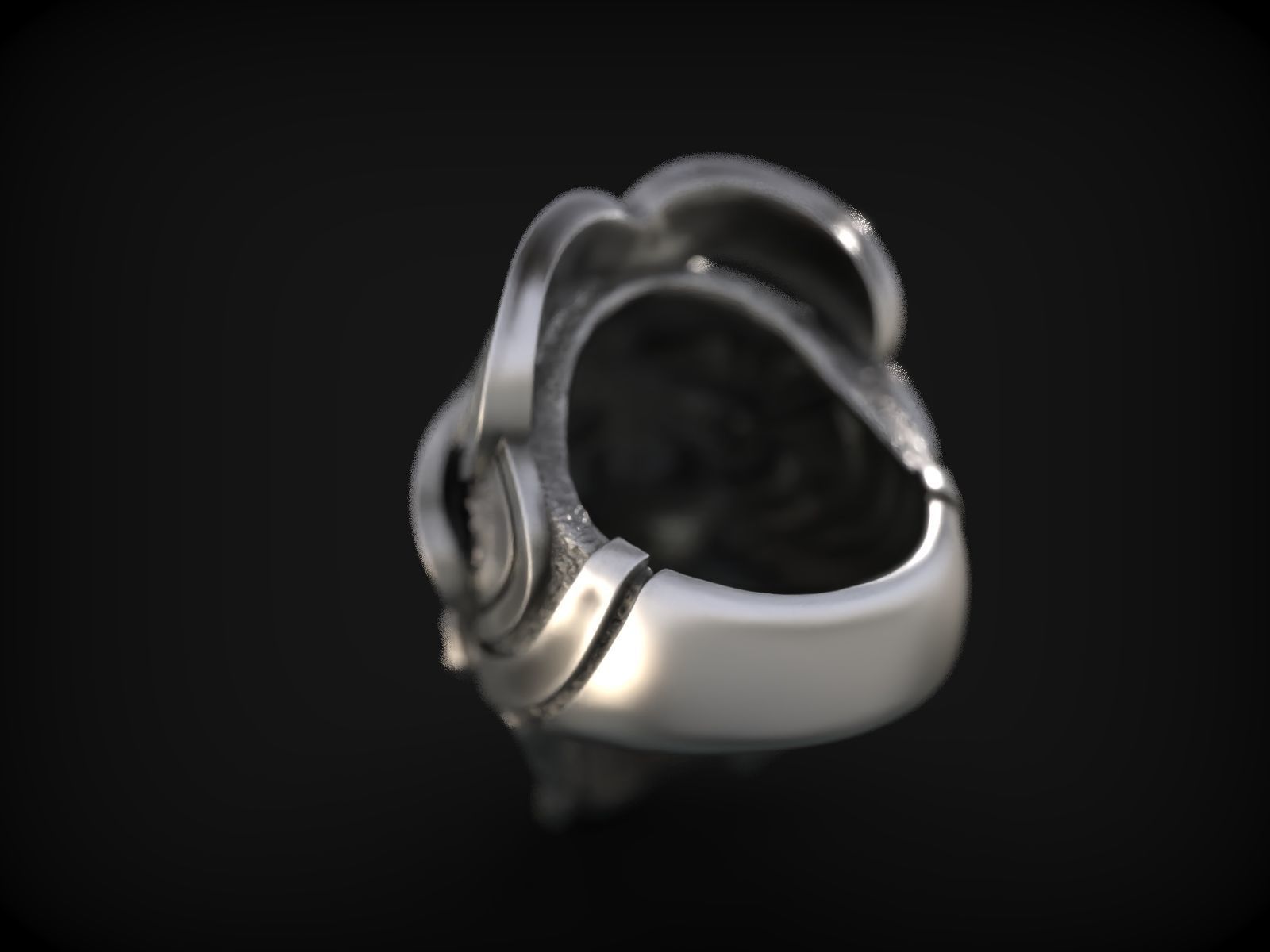 Ring Demon Skull 3D print model_3