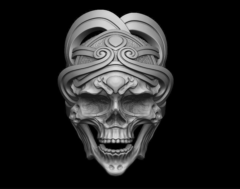 Ring Demon Skull 3D print model_4