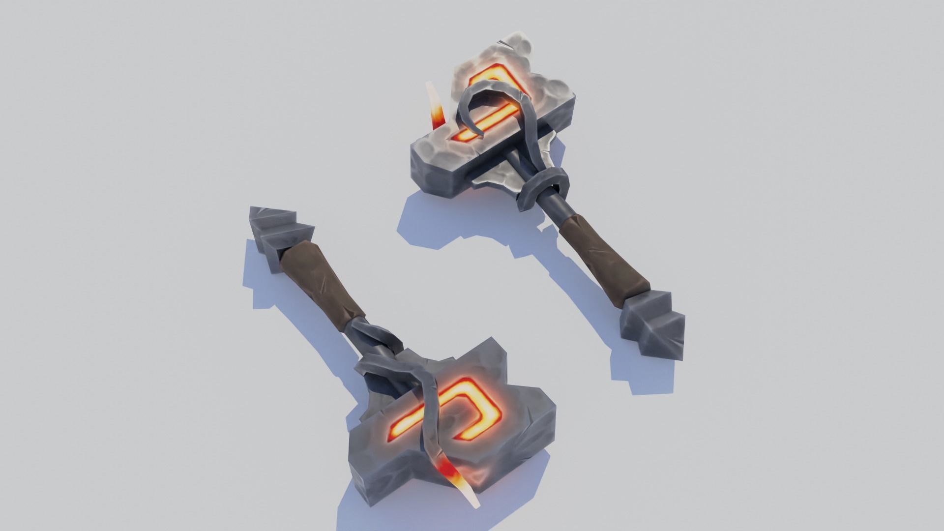 Stylized one-handed mace Low-poly 3D model_4