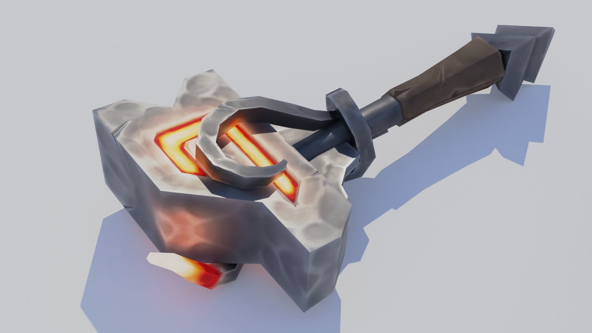 Stylized one-handed mace Low-poly 3D model_6