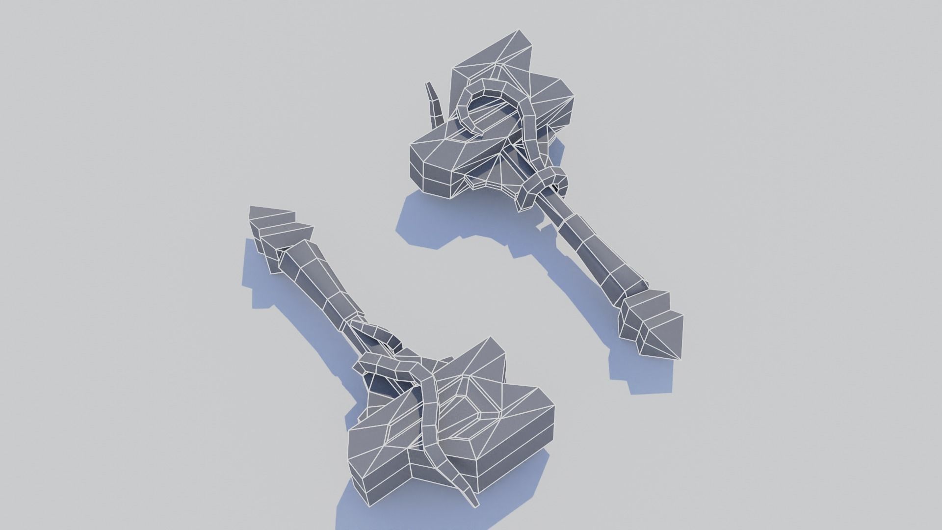 Stylized one-handed mace Low-poly 3D model_5