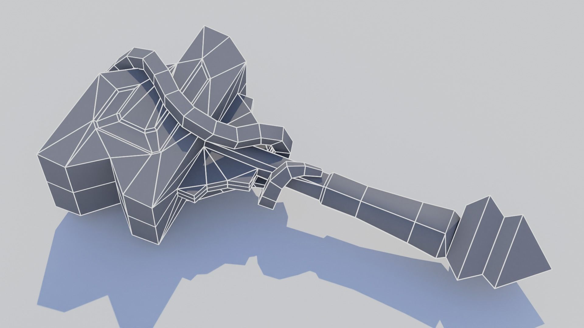 Stylized one-handed mace Low-poly 3D model_9
