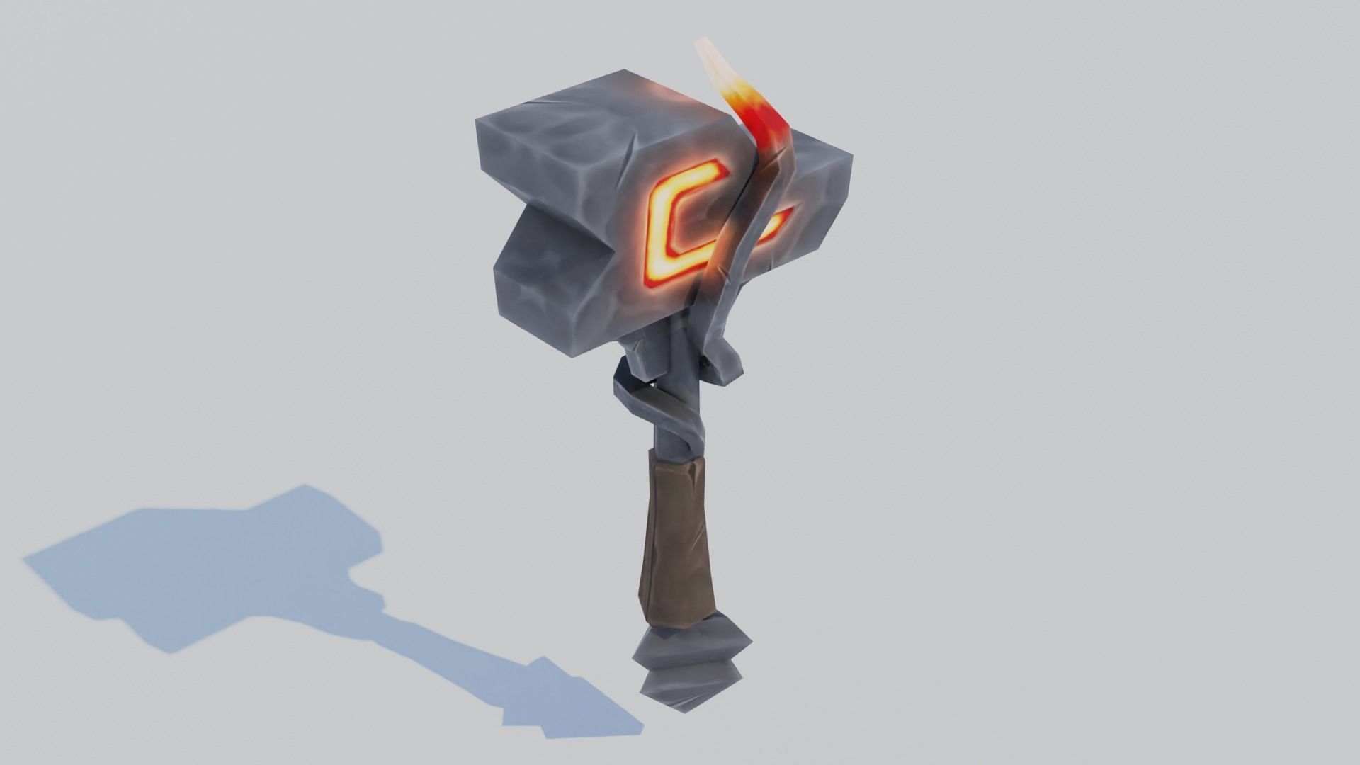 Stylized one-handed mace Low-poly 3D model_1