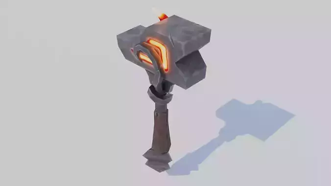 Stylized one-handed mace Low-poly 3D model