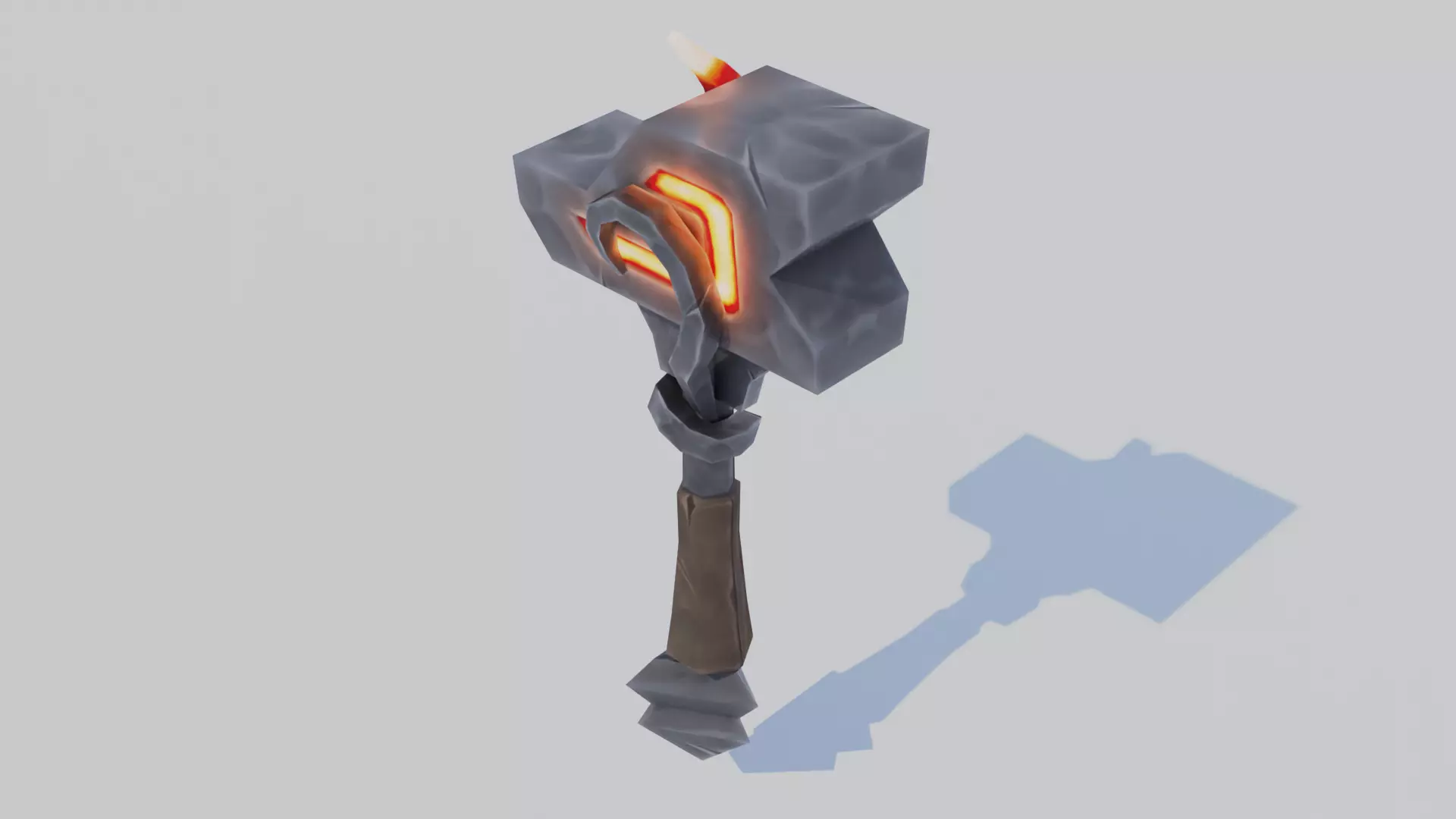 Stylized one-handed mace Low-poly 3D model_0