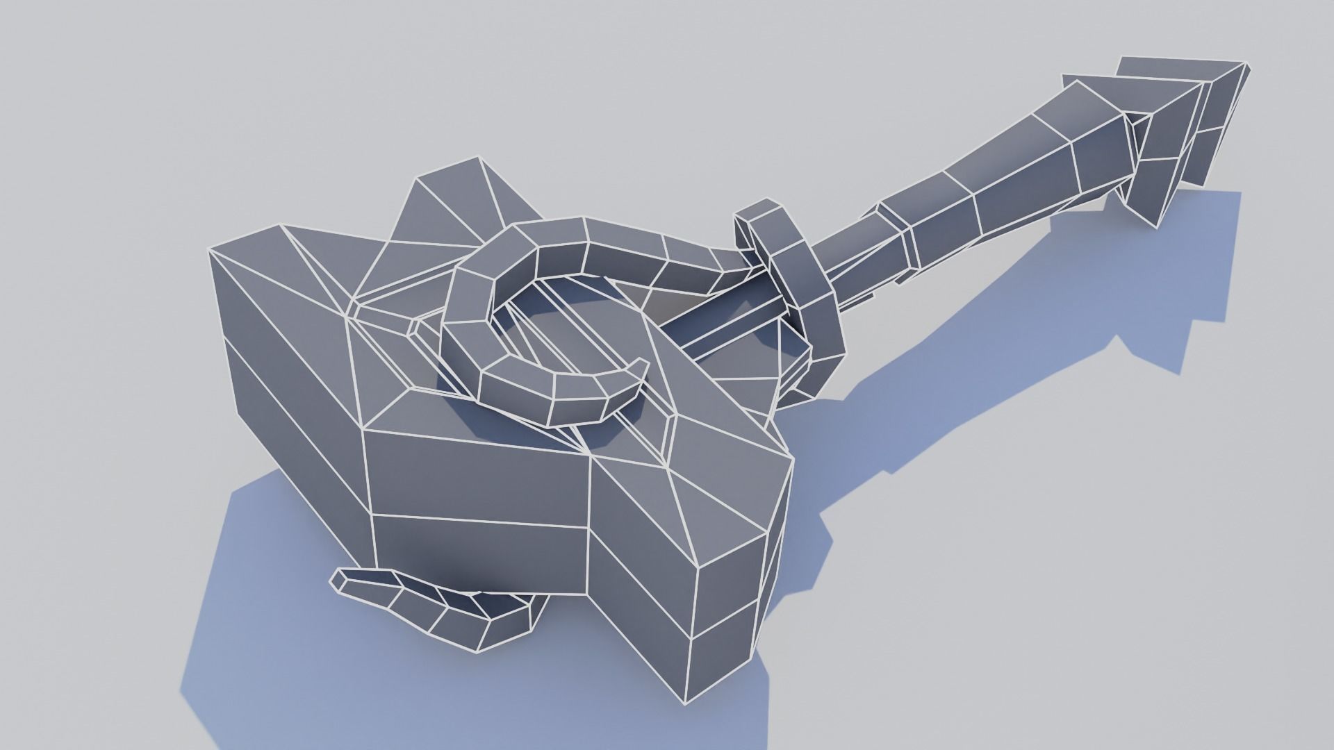 Stylized one-handed mace Low-poly 3D model_7
