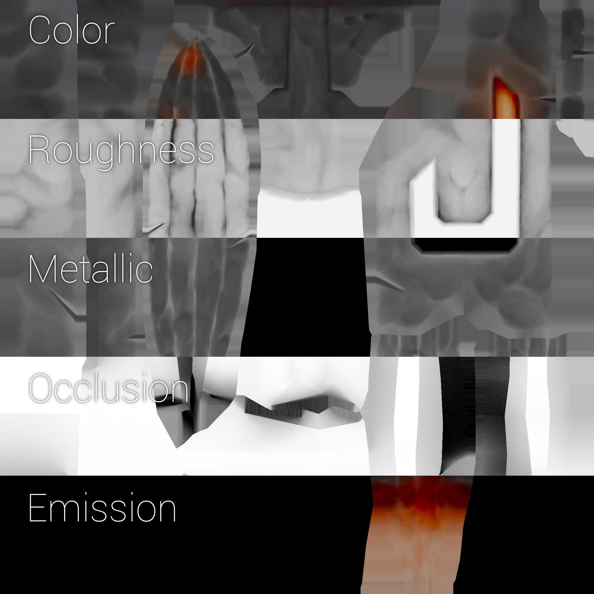 Stylized one-handed mace Low-poly 3D model_10