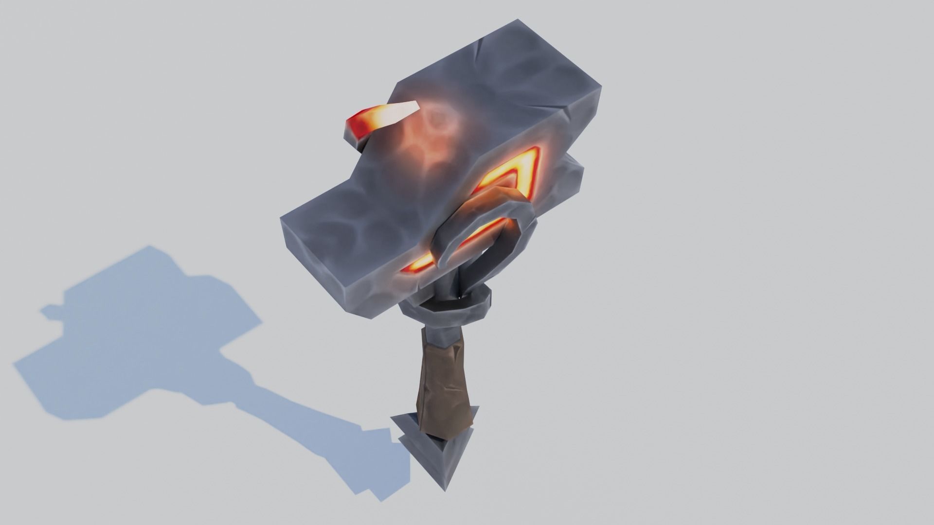 Stylized one-handed mace Low-poly 3D model_3