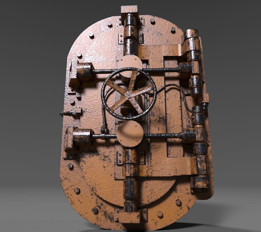 Painted Industrial Door  3D model_2