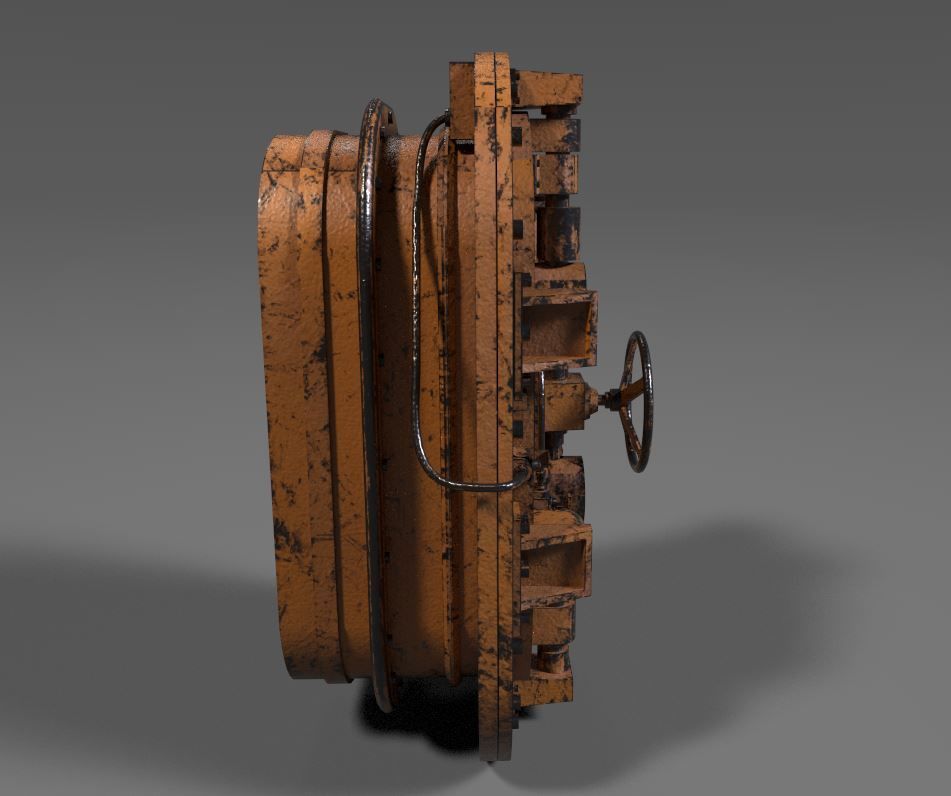 Painted Industrial Door  3D model_3