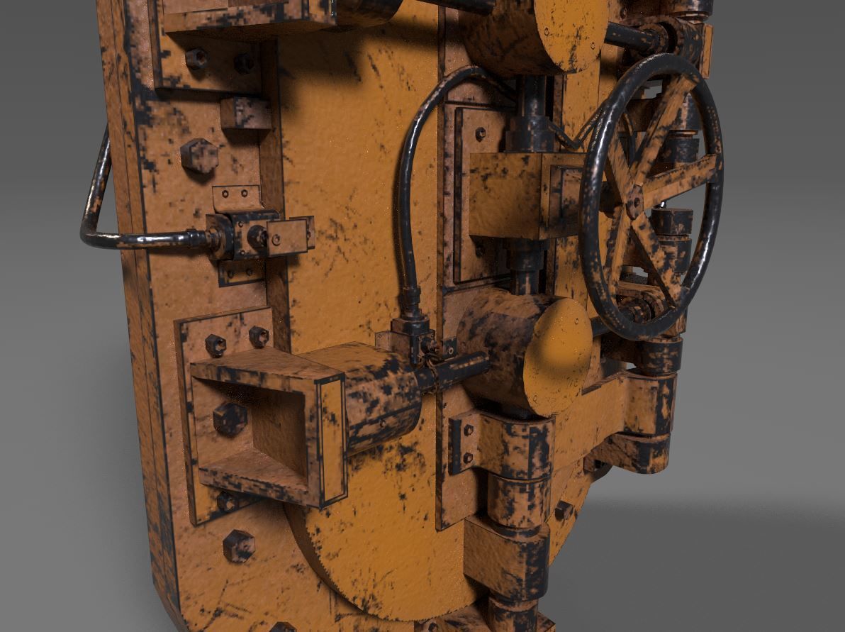 Painted Industrial Door  3D model_8