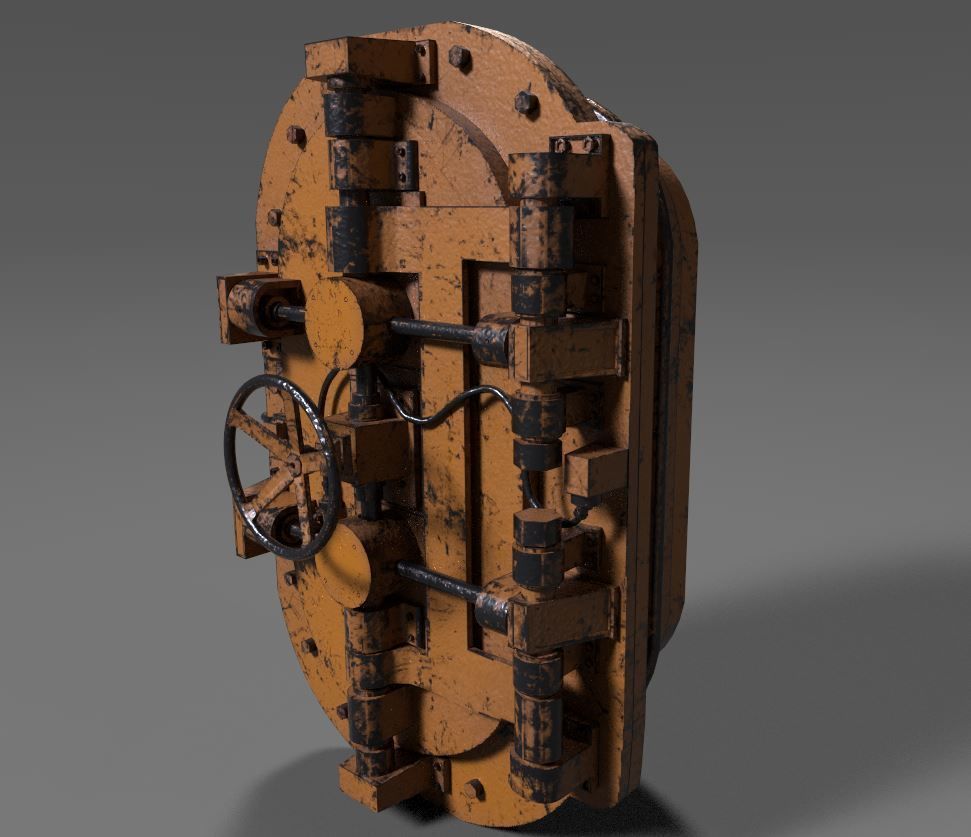 Painted Industrial Door  3D model_4