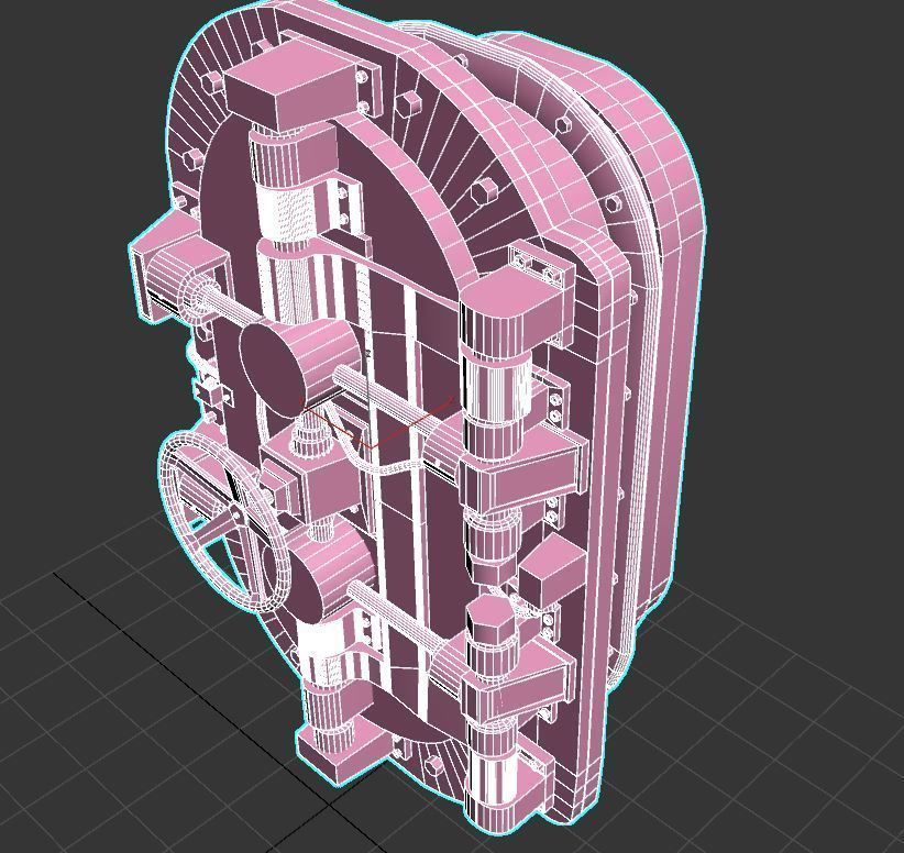 Painted Industrial Door  3D model_13