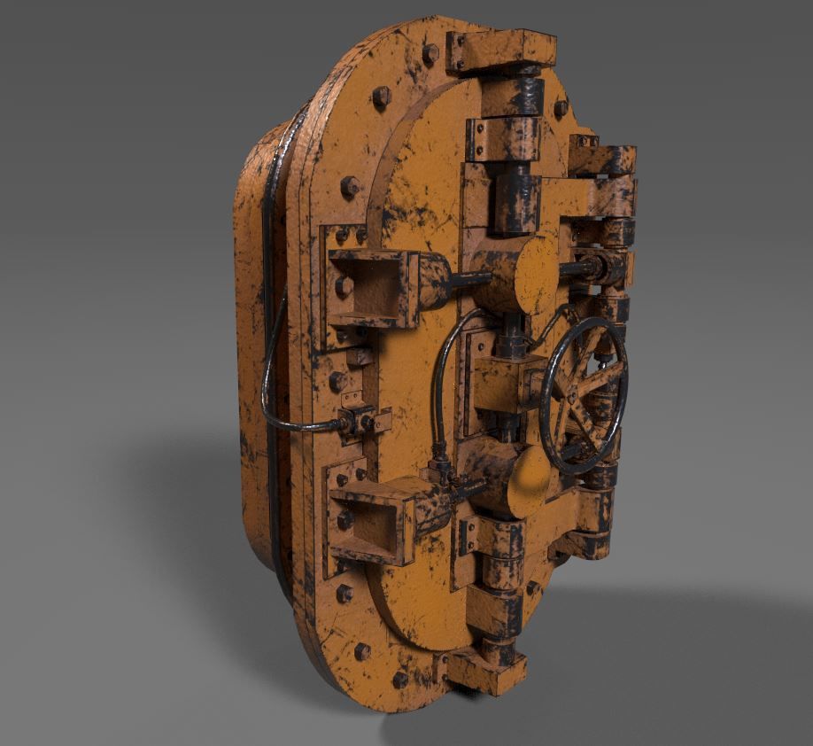 Painted Industrial Door  3D model_7