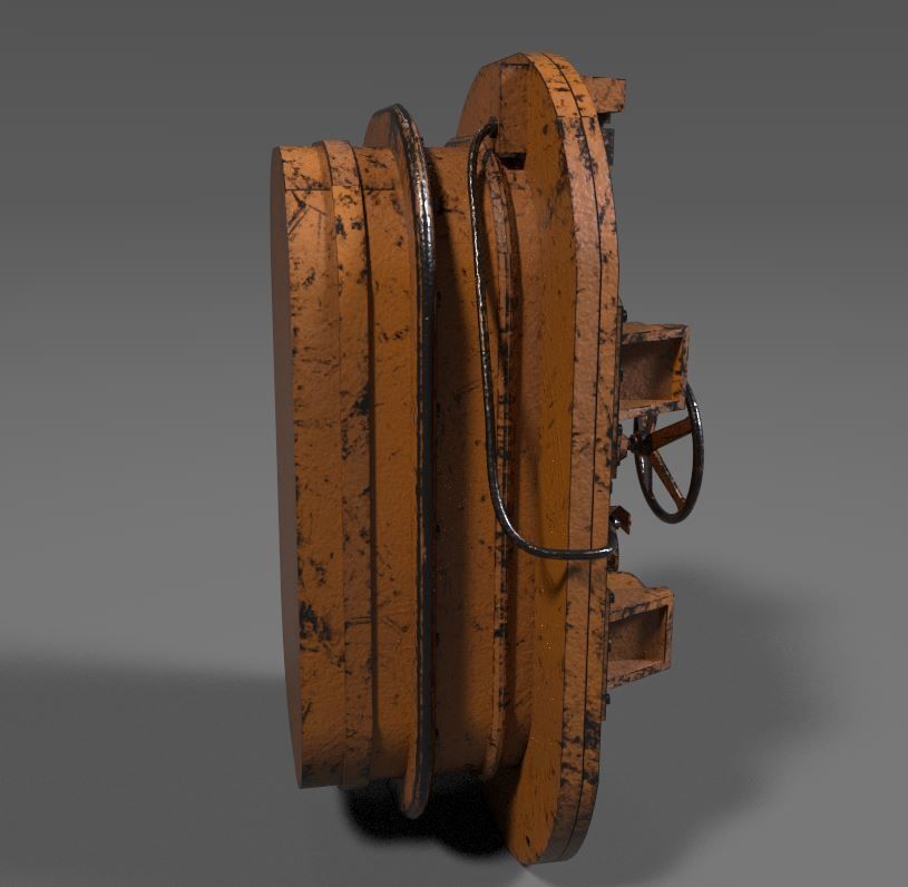 Painted Industrial Door  3D model_6