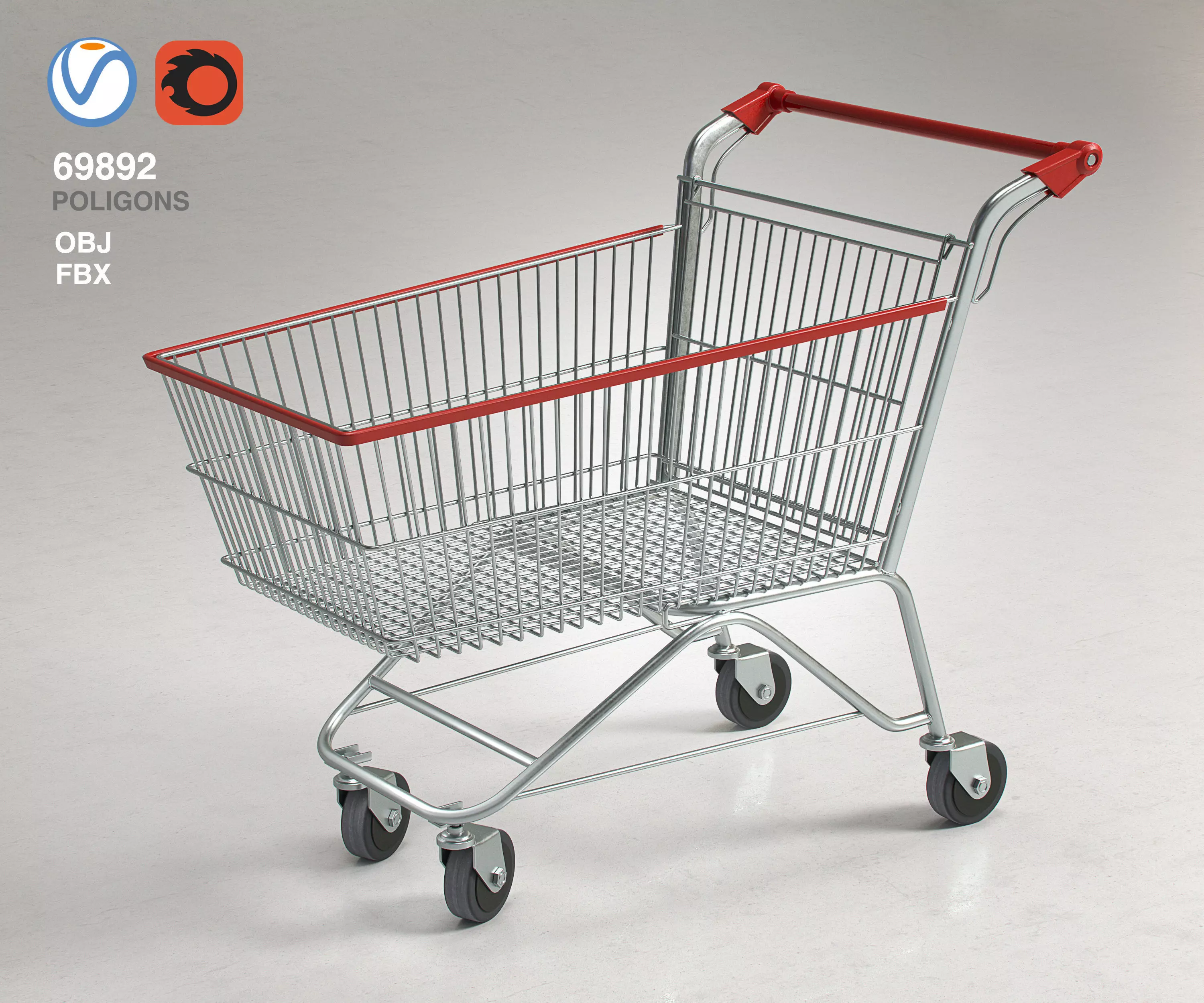Shopping Supermarket Cart  3D model_0