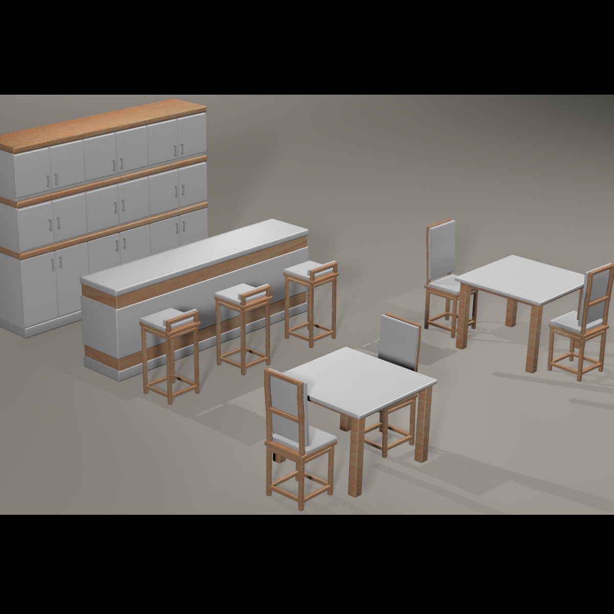 3D Restaurant Furniture 3D model_3