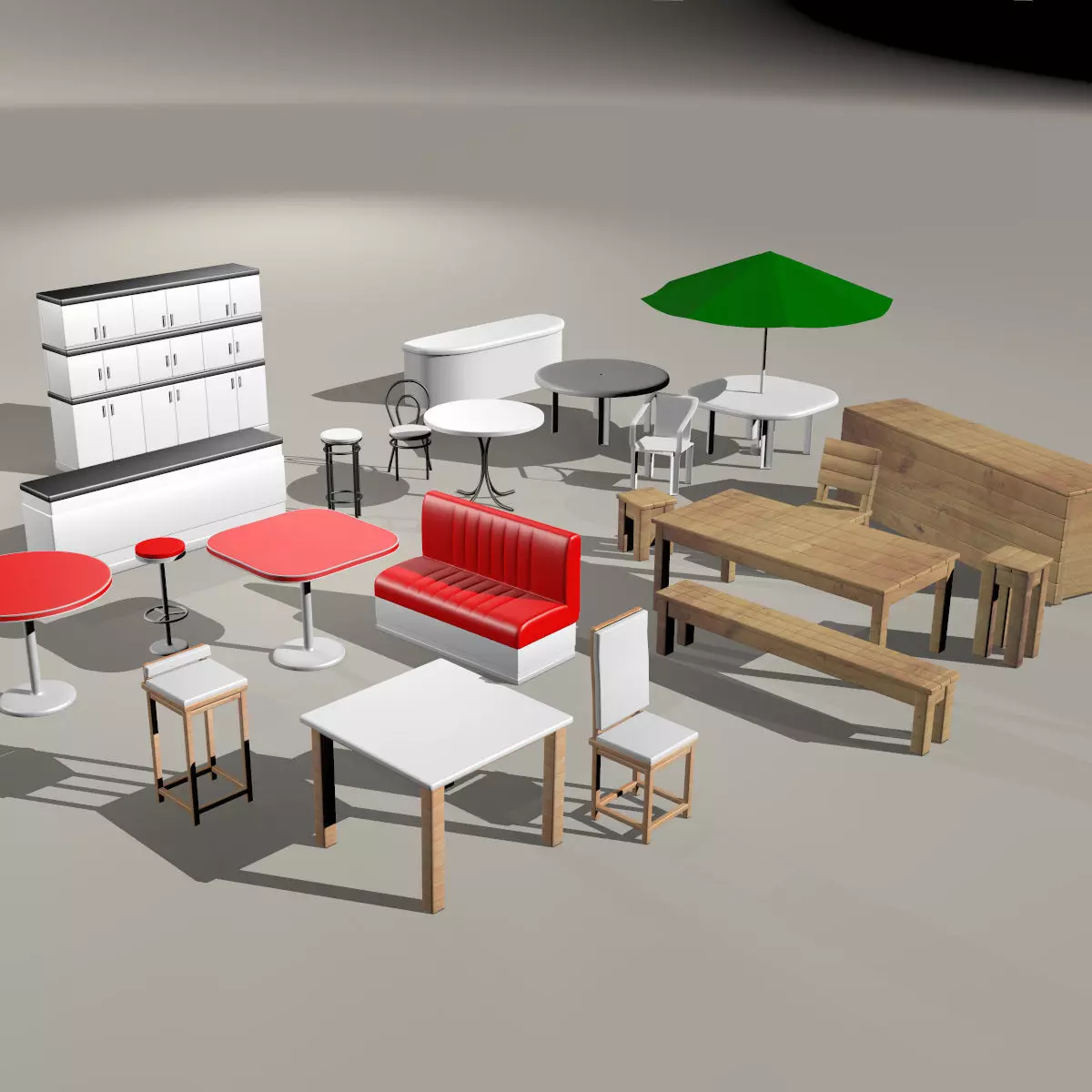 3D Restaurant Furniture 3D model_0