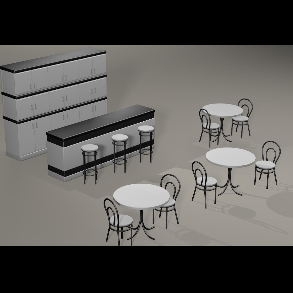 3D Restaurant Furniture 3D model_2