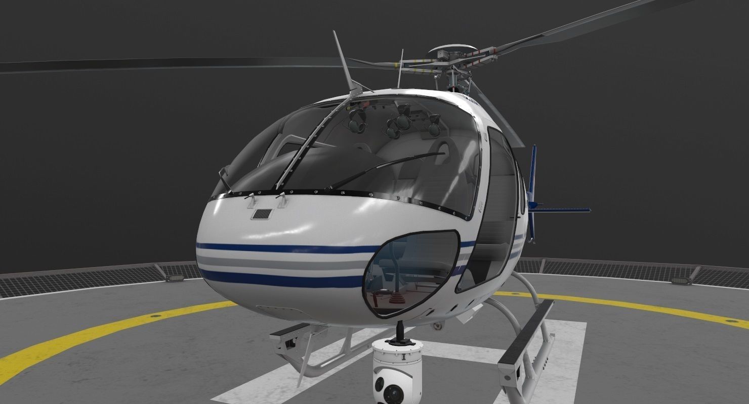 AS-350 Ontario Police Low-poly 3D model_6