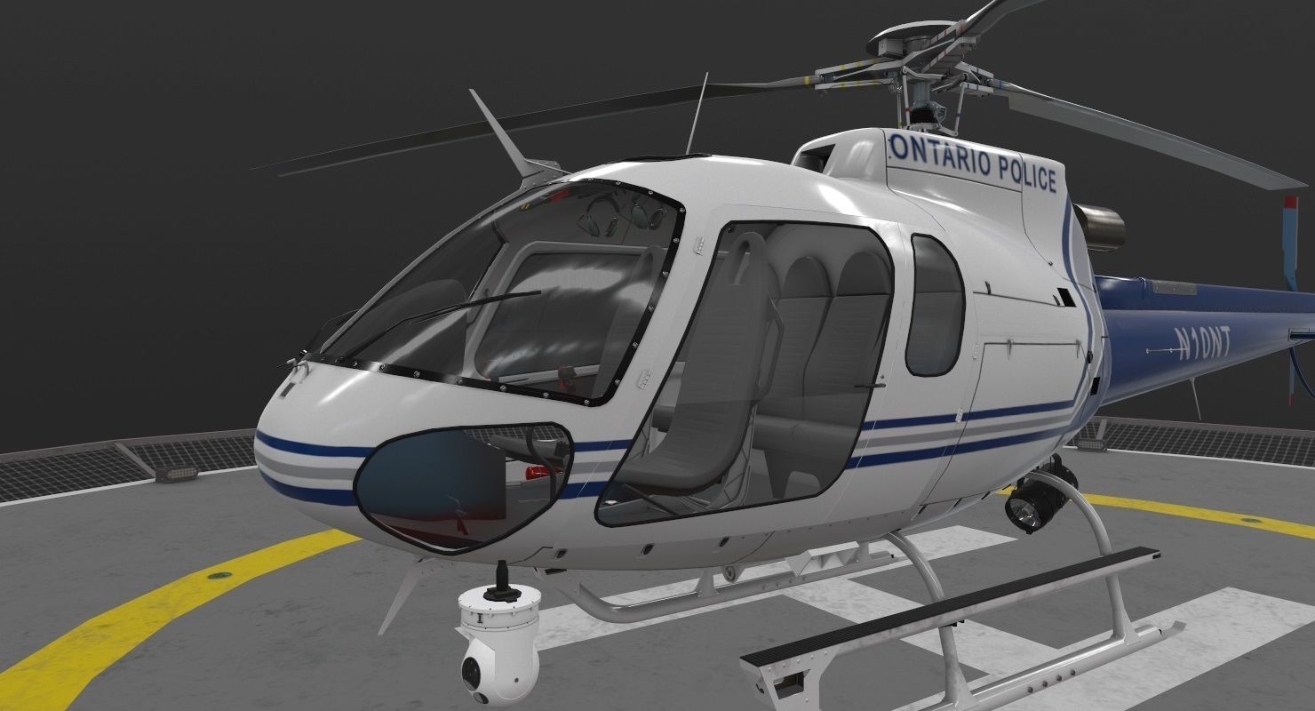 AS-350 Ontario Police Low-poly 3D model_4