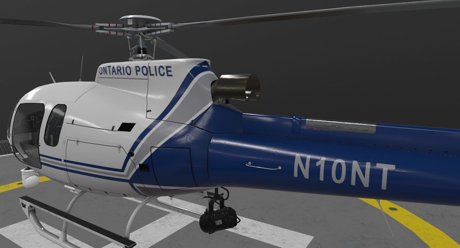 AS-350 Ontario Police Low-poly 3D model_3