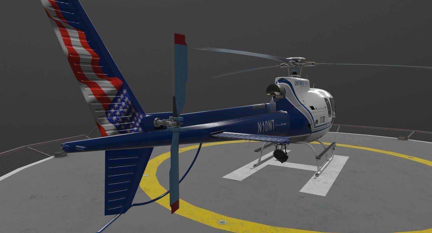 AS-350 Ontario Police Low-poly 3D model_2