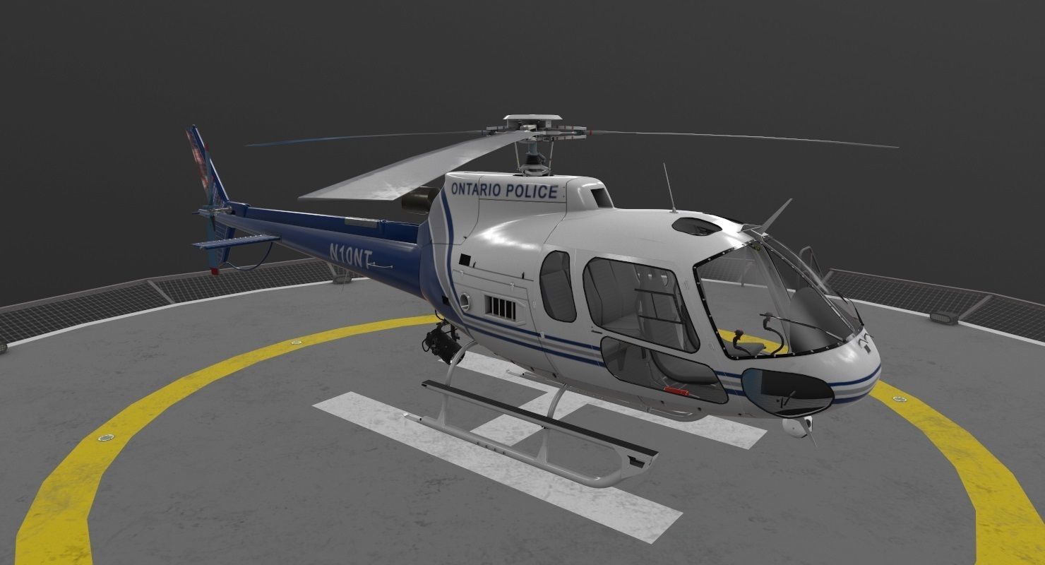 AS-350 Ontario Police Low-poly 3D model_1