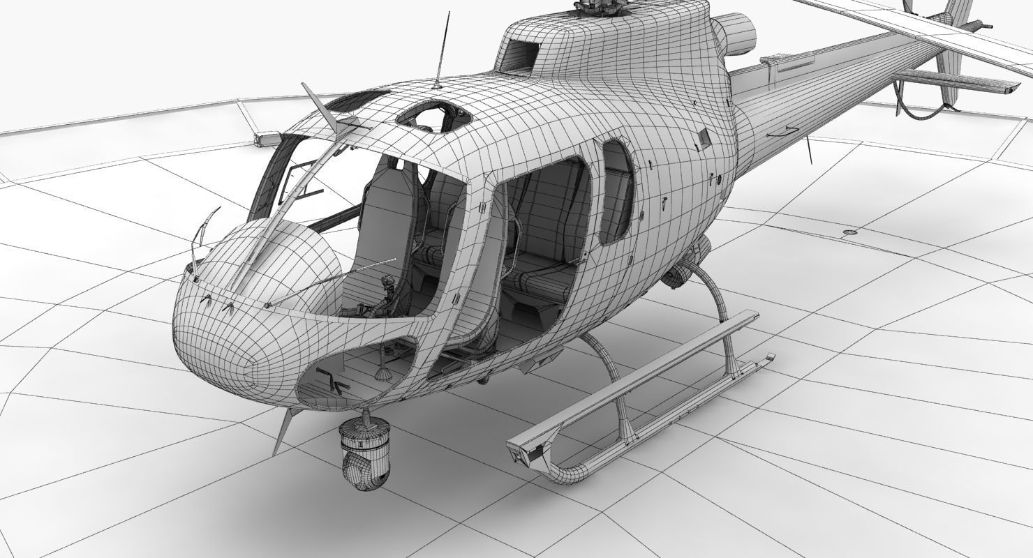 AS-350 Ontario Police Low-poly 3D model_17