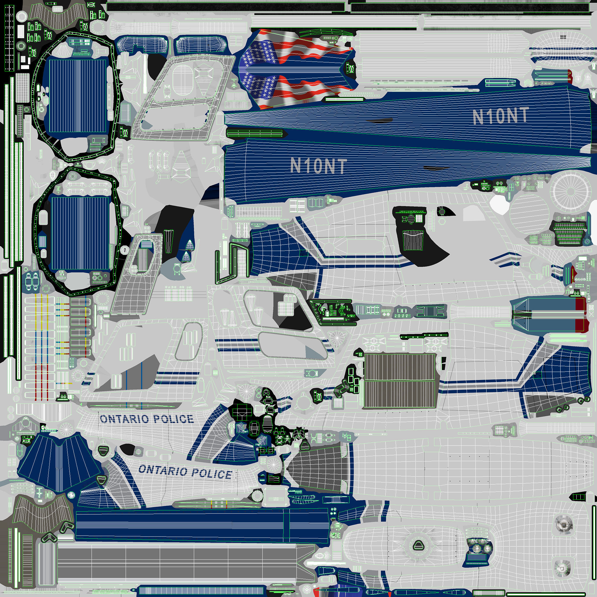 AS-350 Ontario Police Low-poly 3D model_16