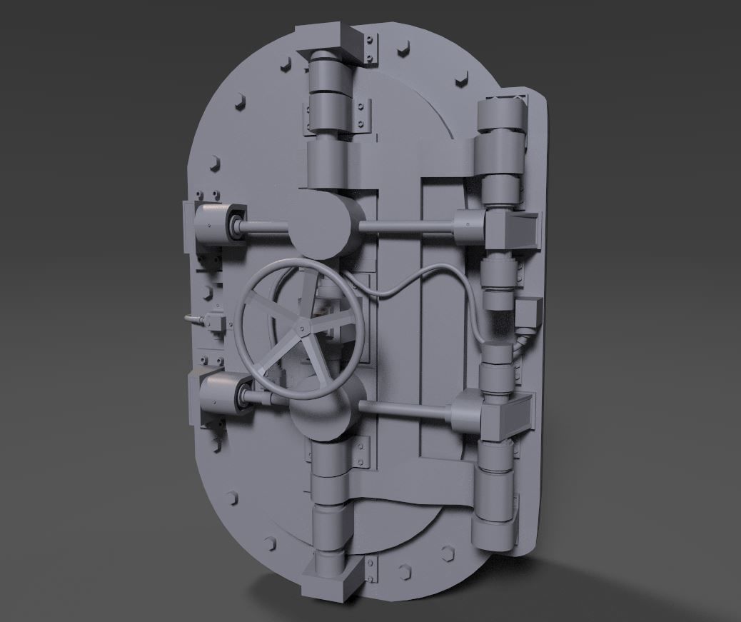 Painted industrial Door  3D model_10