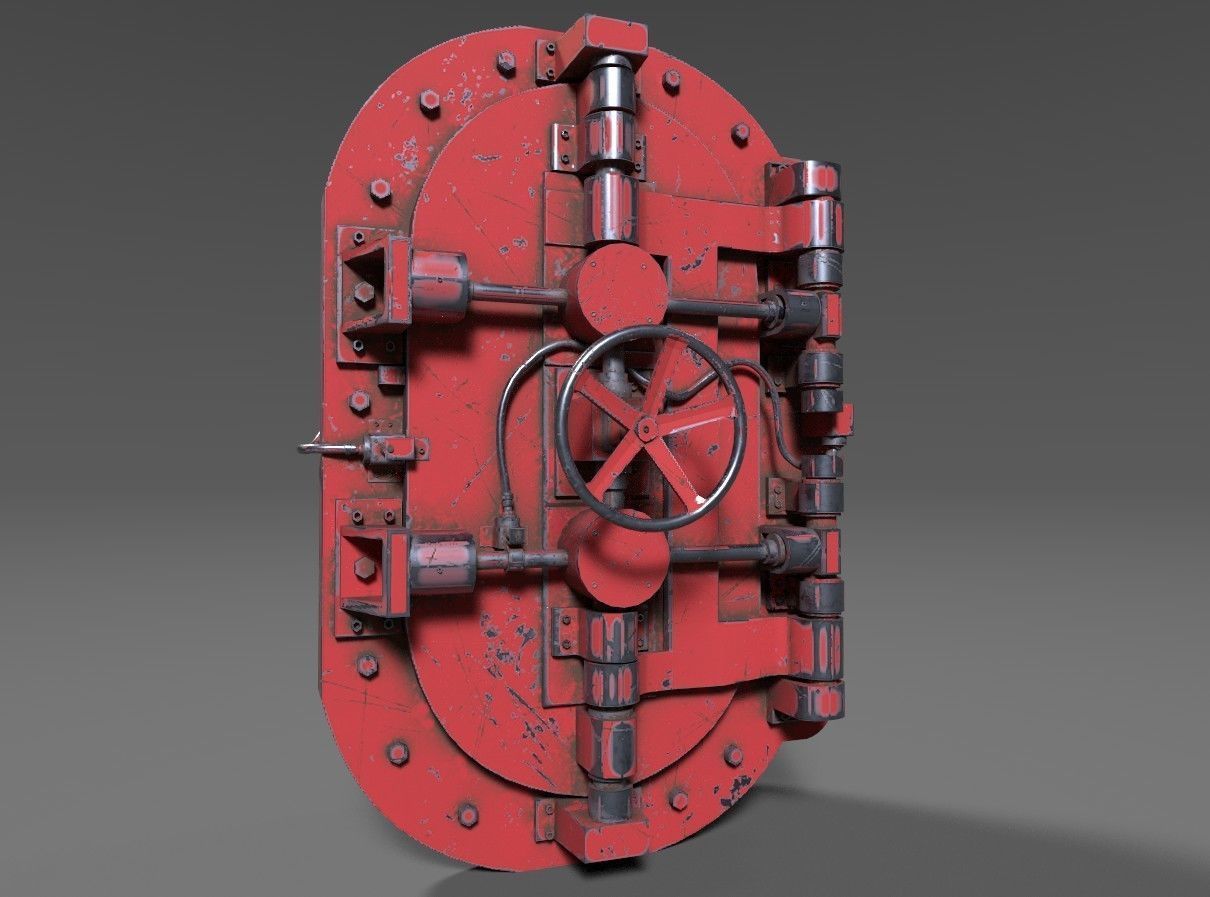 Painted industrial Door  3D model_5