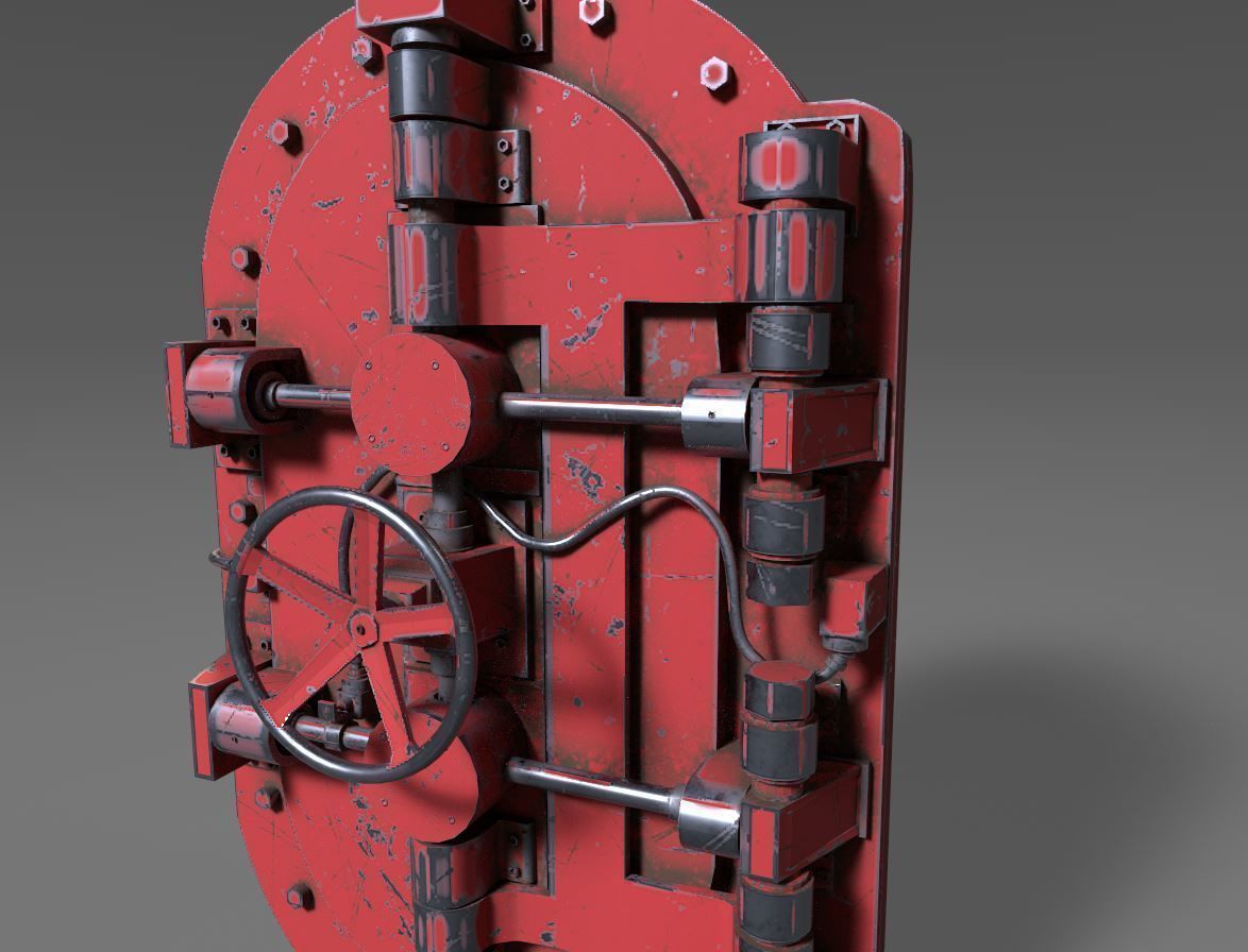 Painted industrial Door  3D model_1