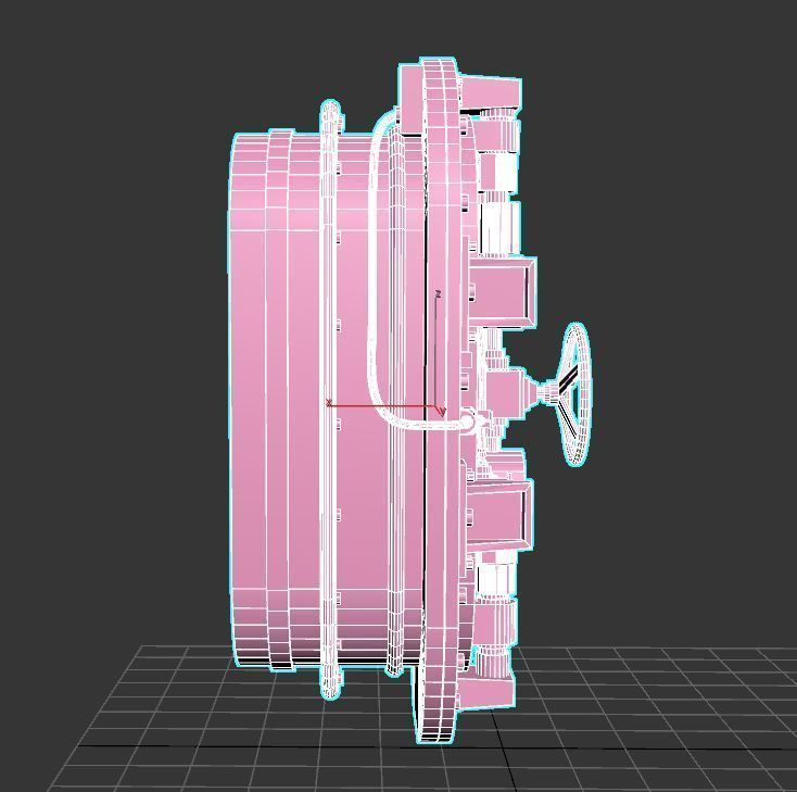 Painted industrial Door  3D model_11