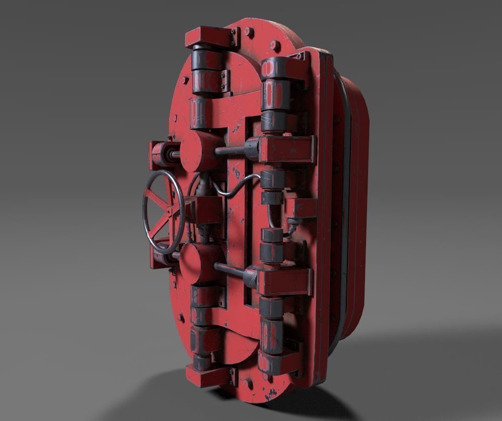 Painted industrial Door  3D model_7