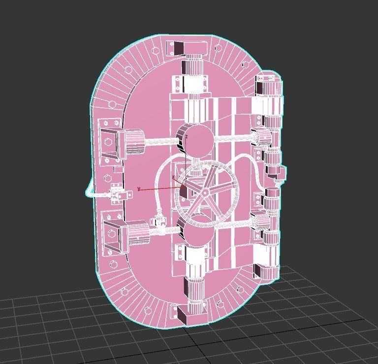 Painted industrial Door  3D model_13