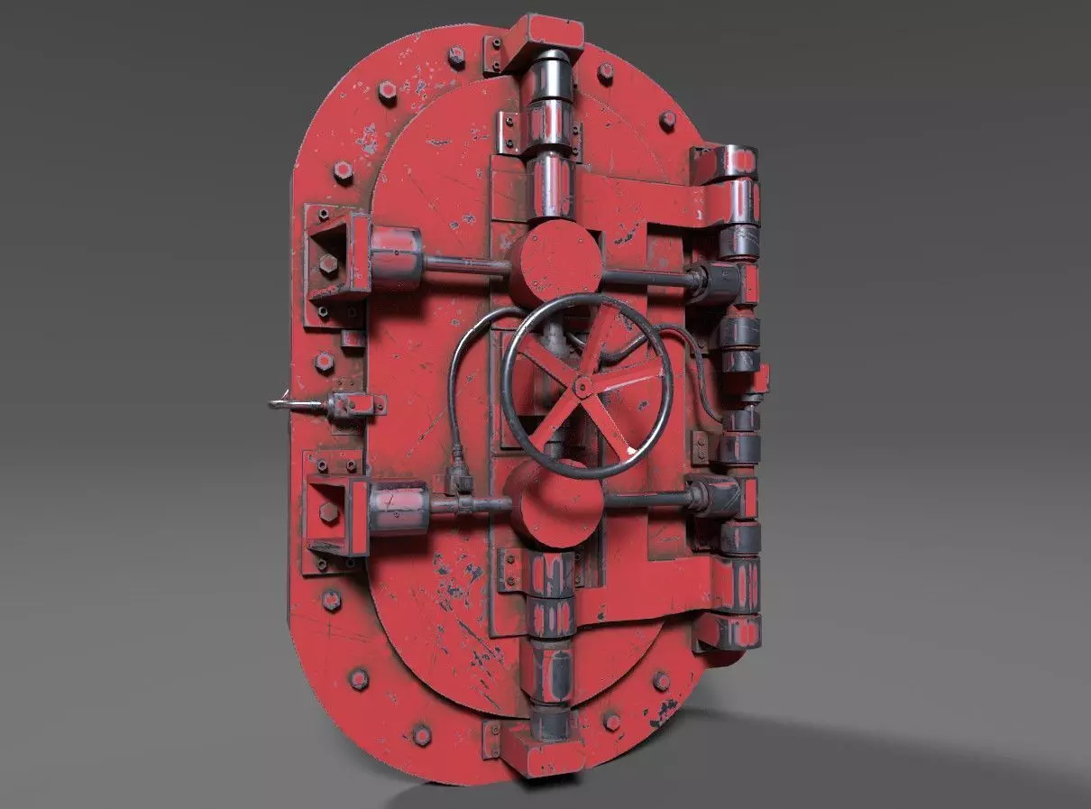 Painted industrial Door  3D model_0