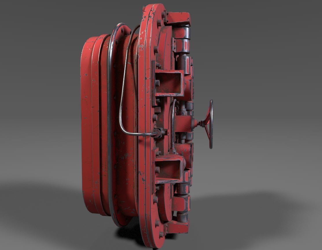 Painted industrial Door  3D model_4