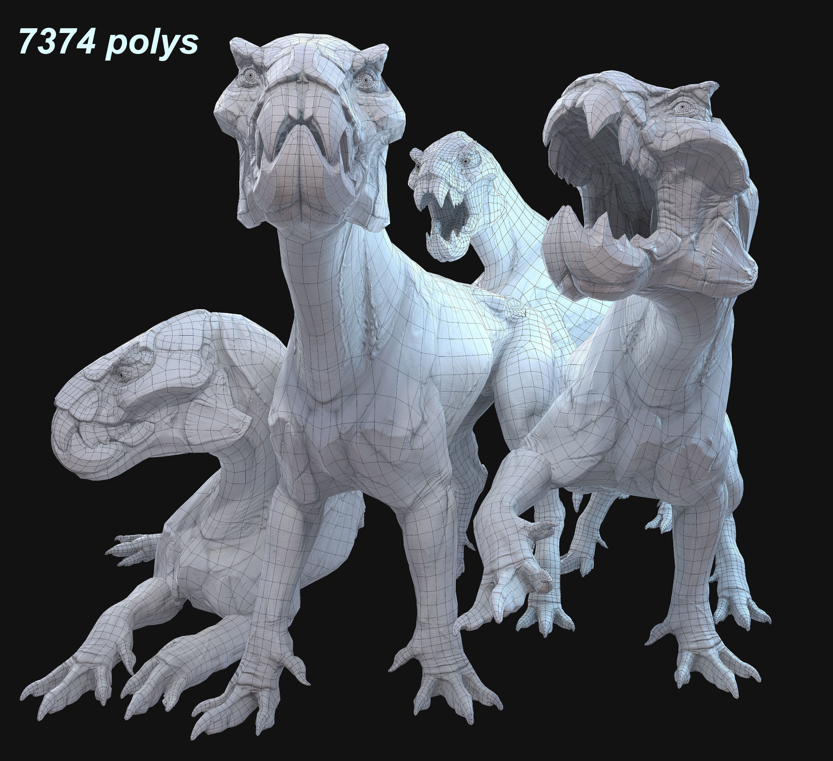 Alien Cat Low-poly 3D model_3