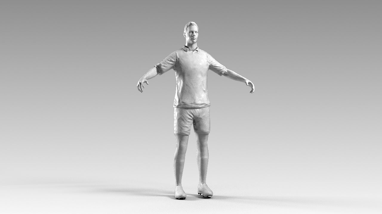 Footballer 02 Rigged PBR Low-poly 3D model_2